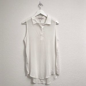 BCBGeneration White Sheer Sleeveless Blouse M